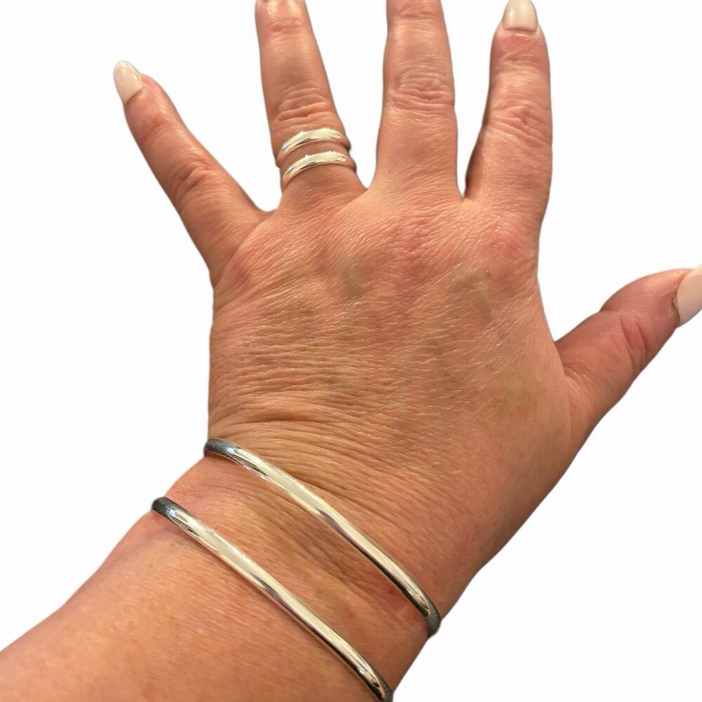 The Double Duo Sterling Silver ring and Bracelet set 2pc set